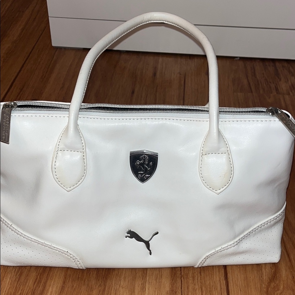 Puma White Collab With Scuderia Ferrari  Bag with Black Logos